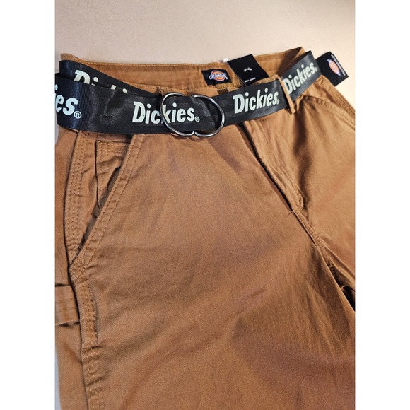 Dickies Pants - Dickies Women Brown Carpenter Pants with Logo Belt FPR51BD Size 26R NWT